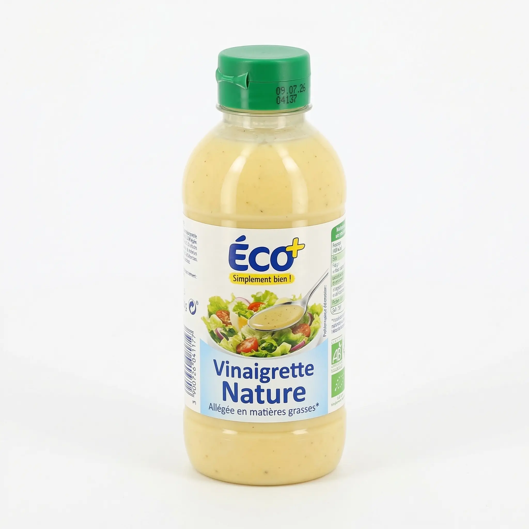 Bouteille vinaigrette Ecoprix nature 1L étiquette verte fraîche